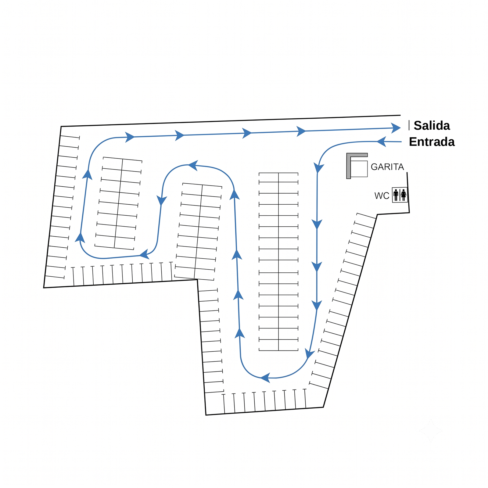 Plano de distribución de las plazas de aparcamiento