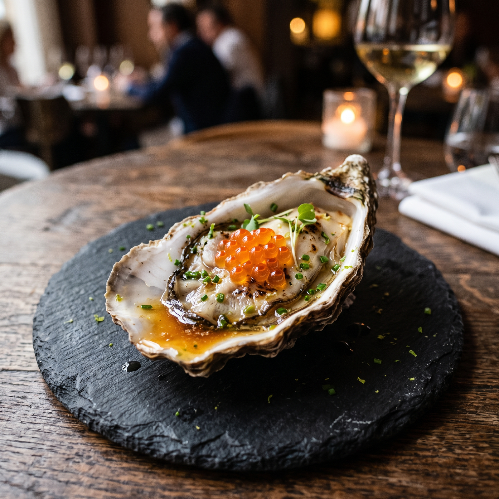 Ostra Guillardeau a la brasa con ponzu