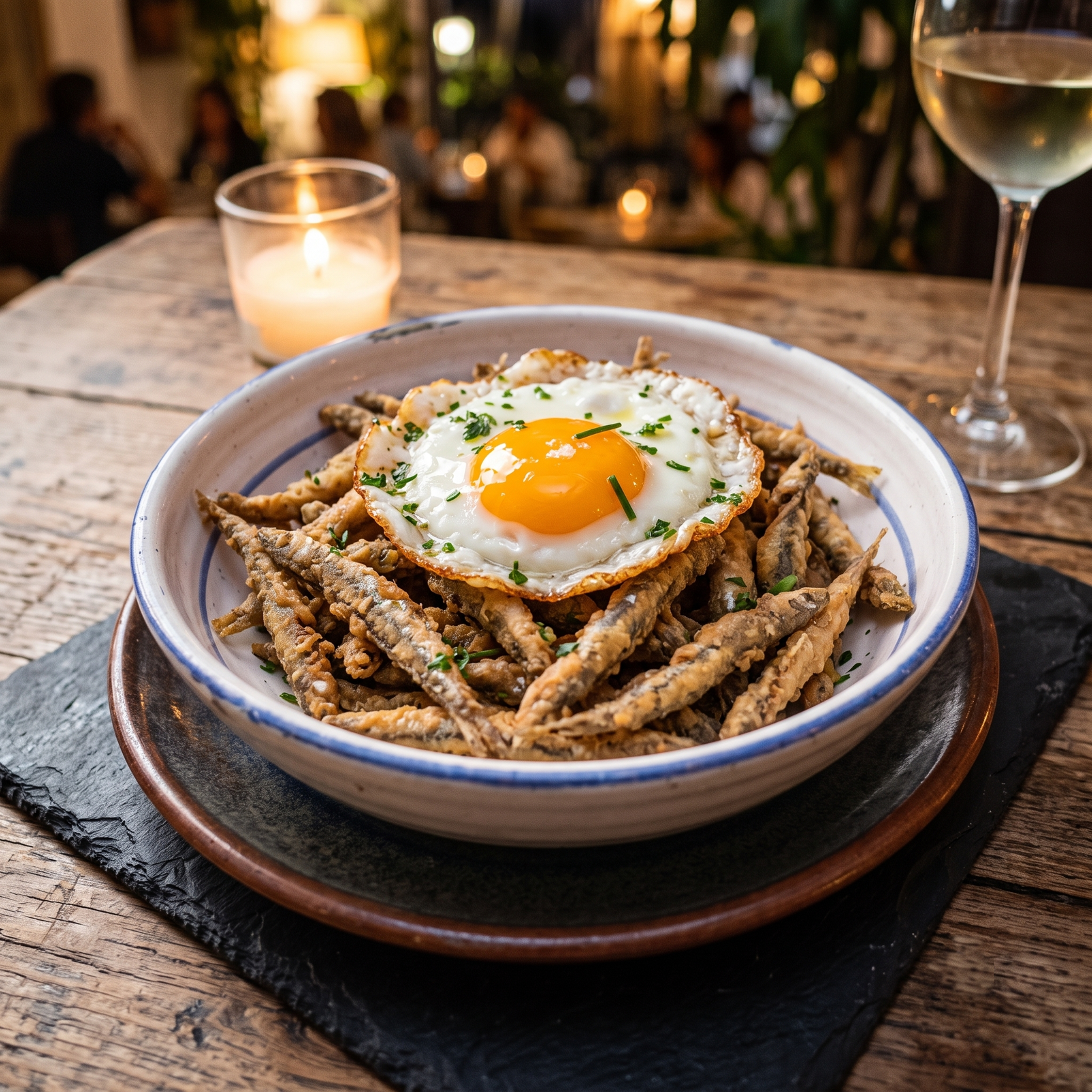 Sonsos fritos con huevo frito